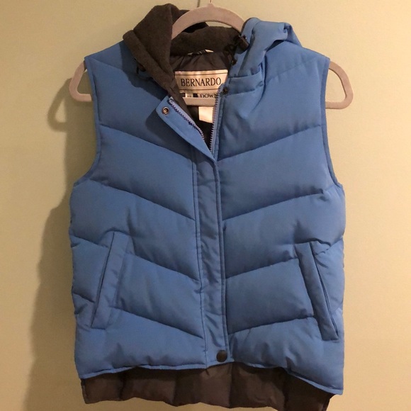 Bernardo Jackets & Blazers - Blue puffer vest with hood.